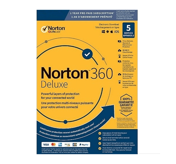 Norton 360 Deluxe - 1-Year / 5-Device - USA/Canada