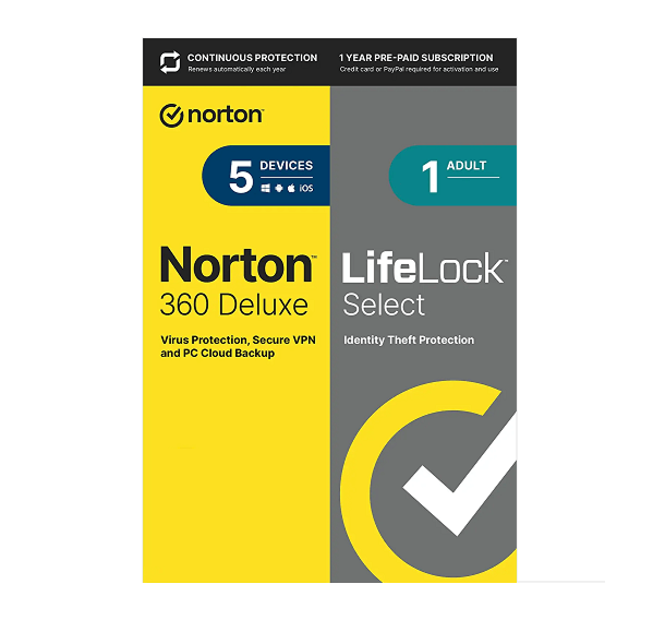 Norton 360 Deluxe with LifeLock Select - 1-Year / 5-Device - USA/Canada