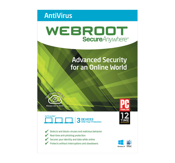 Webroot SecureAnywhere Antivirus - 1-Year / 3-Device